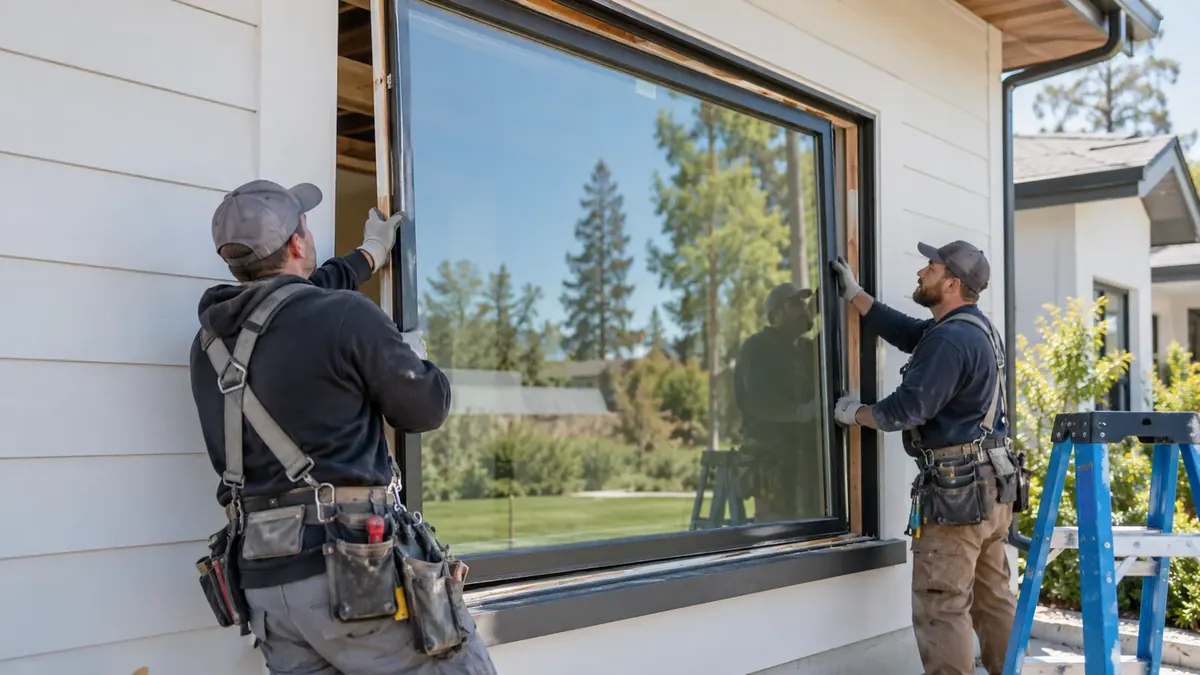 New energy efficient windows on a modern home